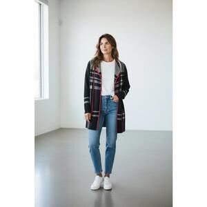 Charter Club Black Striped Sweater Size PM